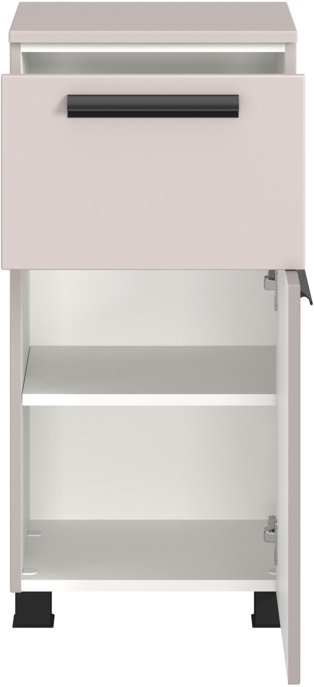 UNTERSCHRANK 40/79/35 cm   - Kaschmir/Schwarz, KONVENTIONELL, Holzwerkstoff/Kunststoff (40/79/35cm) - Xora