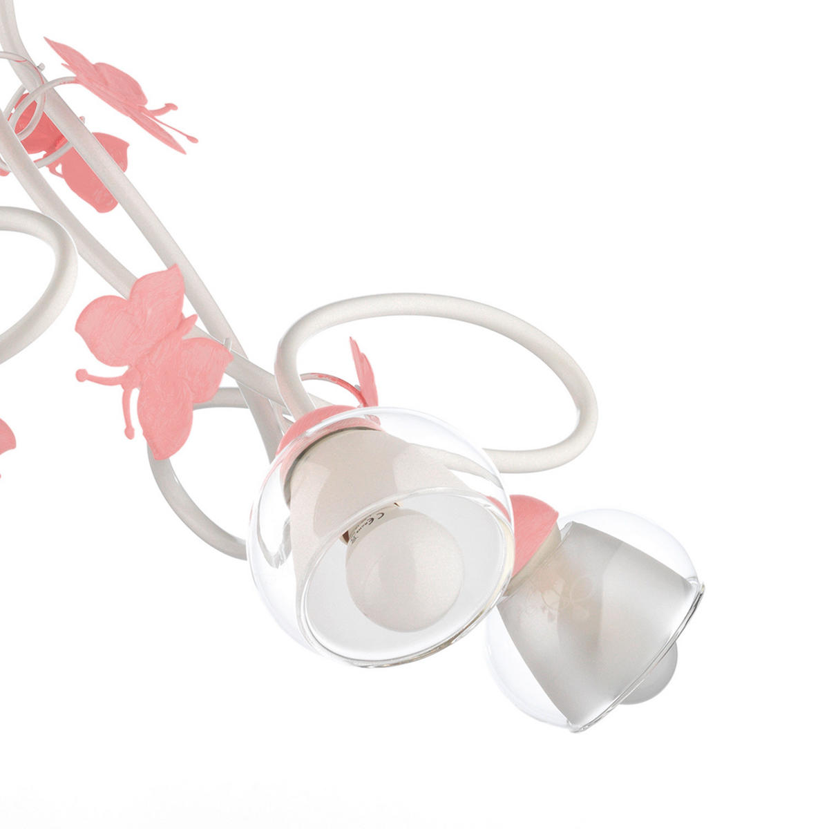 KINDERHÄNGELEUCHTE 70/80 cm   - Pink/Weiß, Basics, Glas/Metall (70/80cm)