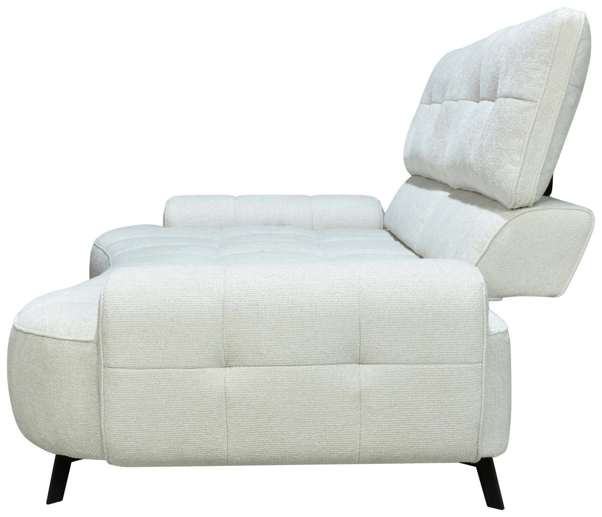 2-SITZER-SOFA Chenille Creme  - Creme/Schwarz, Design, Kunststoff/Textil (230/84/104/111/122cm) - Livetastic