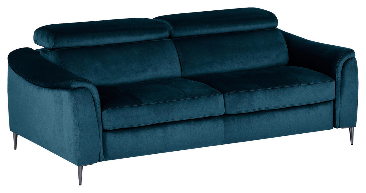 SCHLAFSOFA in Textil Dunkelblau  - Chromfarben/Dunkelblau, Design, Textil/Metall (203/77-98/103cm) - MID.YOU