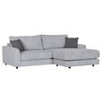 ECKSOFA in Cord Hellgrau  - Dunkelgrau/Hellgrau, Design, Kunststoff/Textil (240/175cm) - Xora