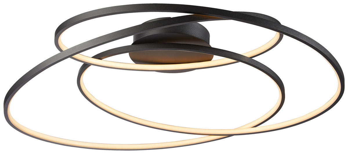 STROPNÍ LED SVÍTIDLO, 80/14 cm  - černá, Design, kov (80/14cm) - Trio Leuchten