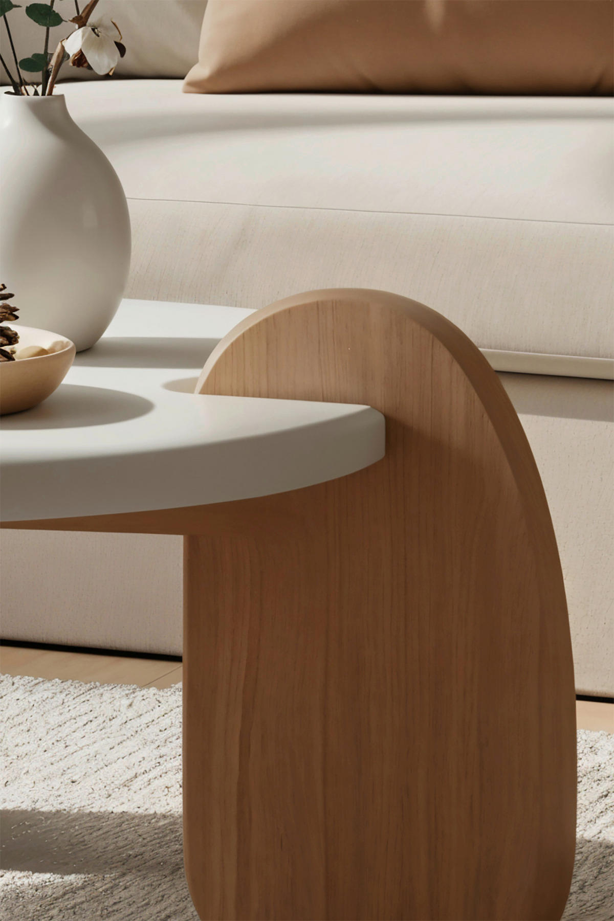 COUCHTISCH in Holz, Holzwerkstoff 80/80/45 cm  - Naturfarben/Weiß, Design, Holz/Holzwerkstoff (80/80/45cm) - MID.YOU