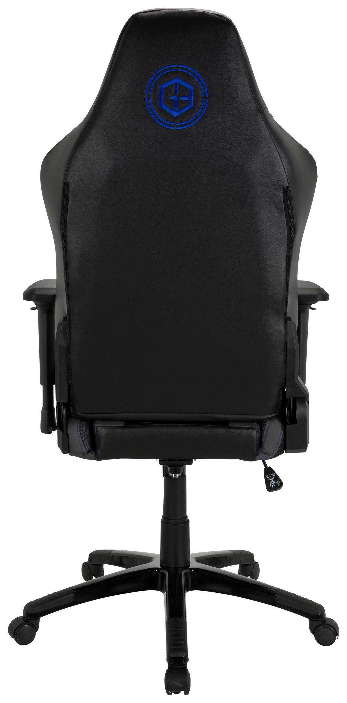 HERNÍ ŽIDLE, vzhled kůže, modrá, šedá, černá - šedá/modrá, Moderní, textil/plast (74/133/62cm) - MID.YOU