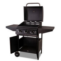 Gasgrillwagen Alabama Schwarz  - Schwarz, Basics, Metall (126/106/106cm) - Atrigo