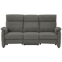 TRAPEZSOFA in Flachgewebe Graubraun  - Graubraun/Schwarz, KONVENTIONELL, Textil/Metall (219/107/97cm) - Pure Home Comfort