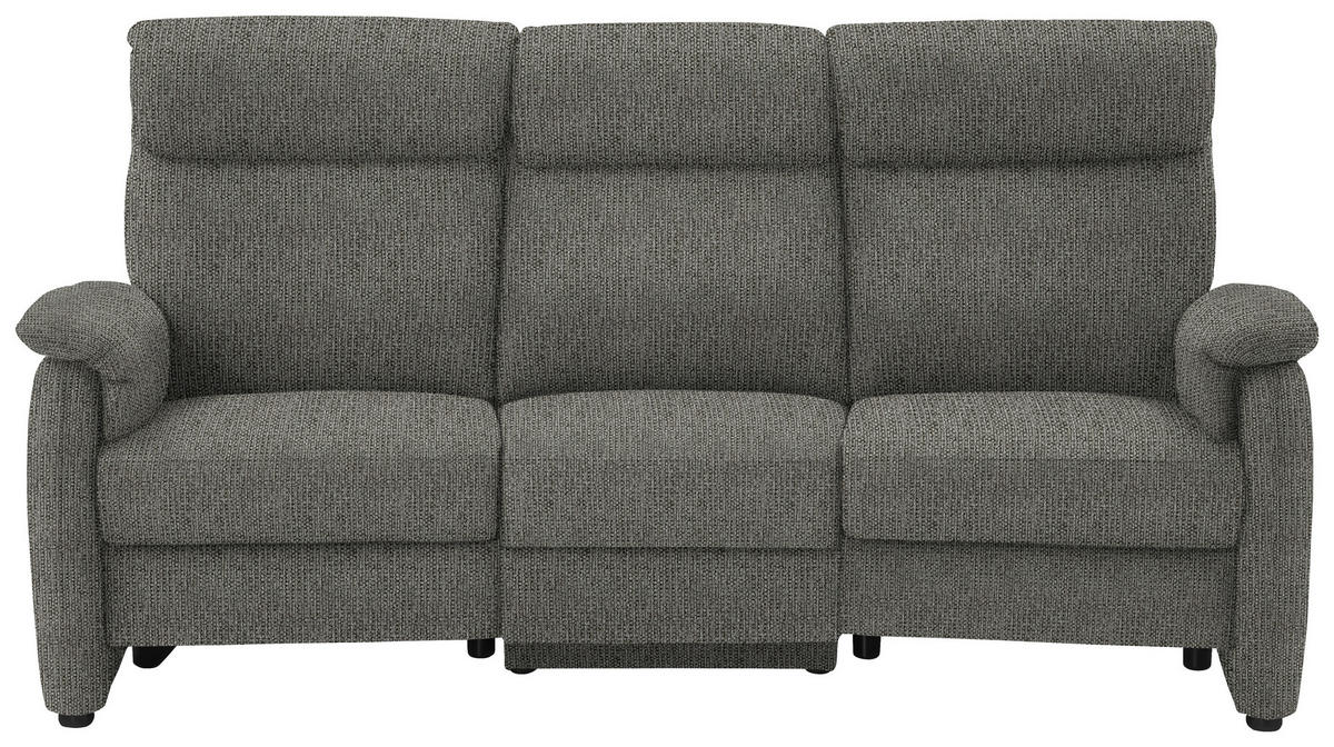 TRAPEZSOFA in Flachgewebe Graubraun  - Graubraun/Schwarz, KONVENTIONELL, Textil/Metall (219/107/97cm) - Pure Home Comfort