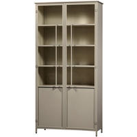 VITRINE Exhibit in Sandfarben  - Sandfarben, Design, Glas/Metall (96/200/40cm) - Livetastic