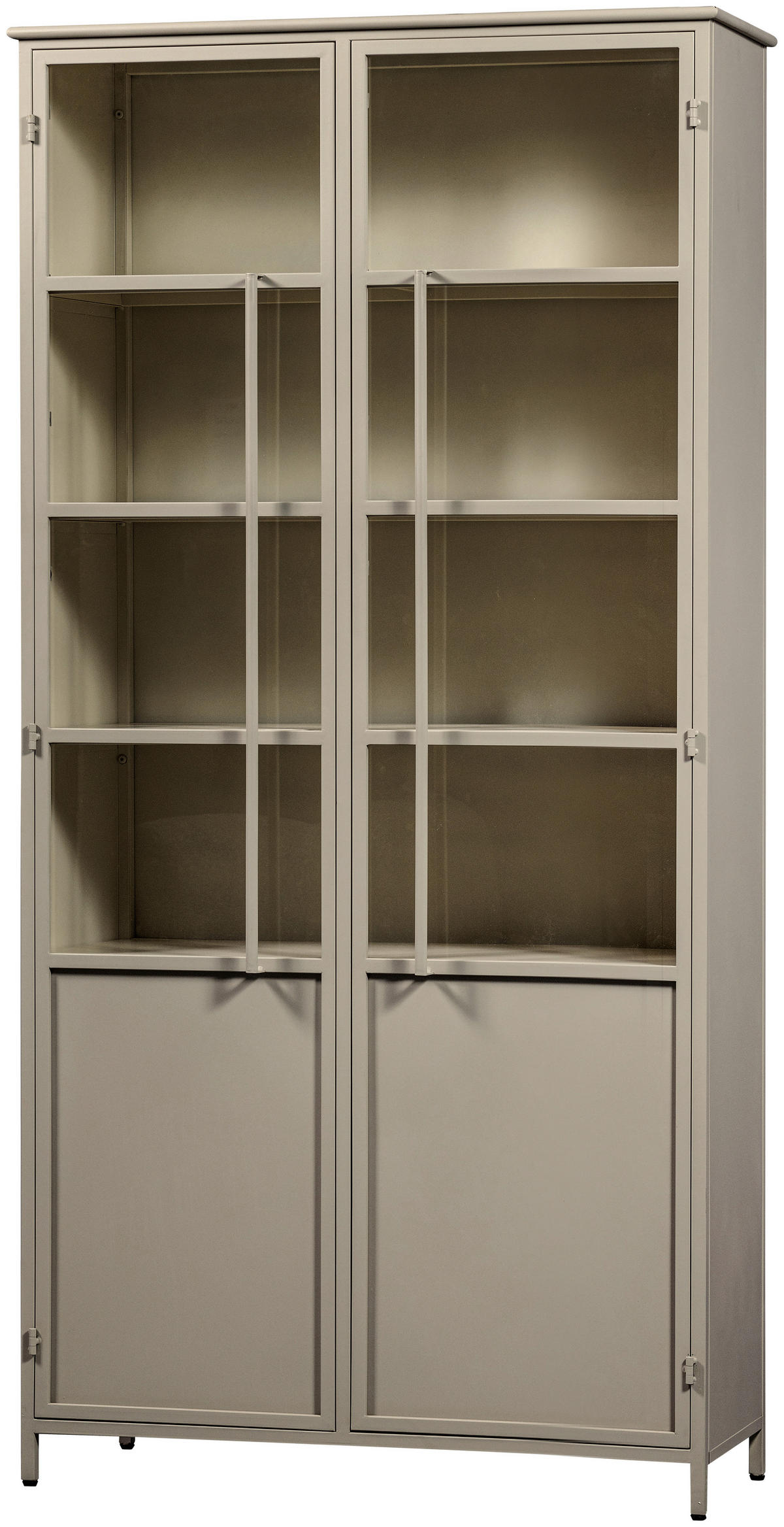 VITRINE Exhibit in Sandfarben  - Sandfarben, Design, Glas/Metall (96/200/40cm) - Livetastic