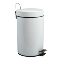 TRETEIMER STEEL 12 L  - Schwarz/Weiß, Basics, Kunststoff/Metall (25/40.4/25cm) - Spirella