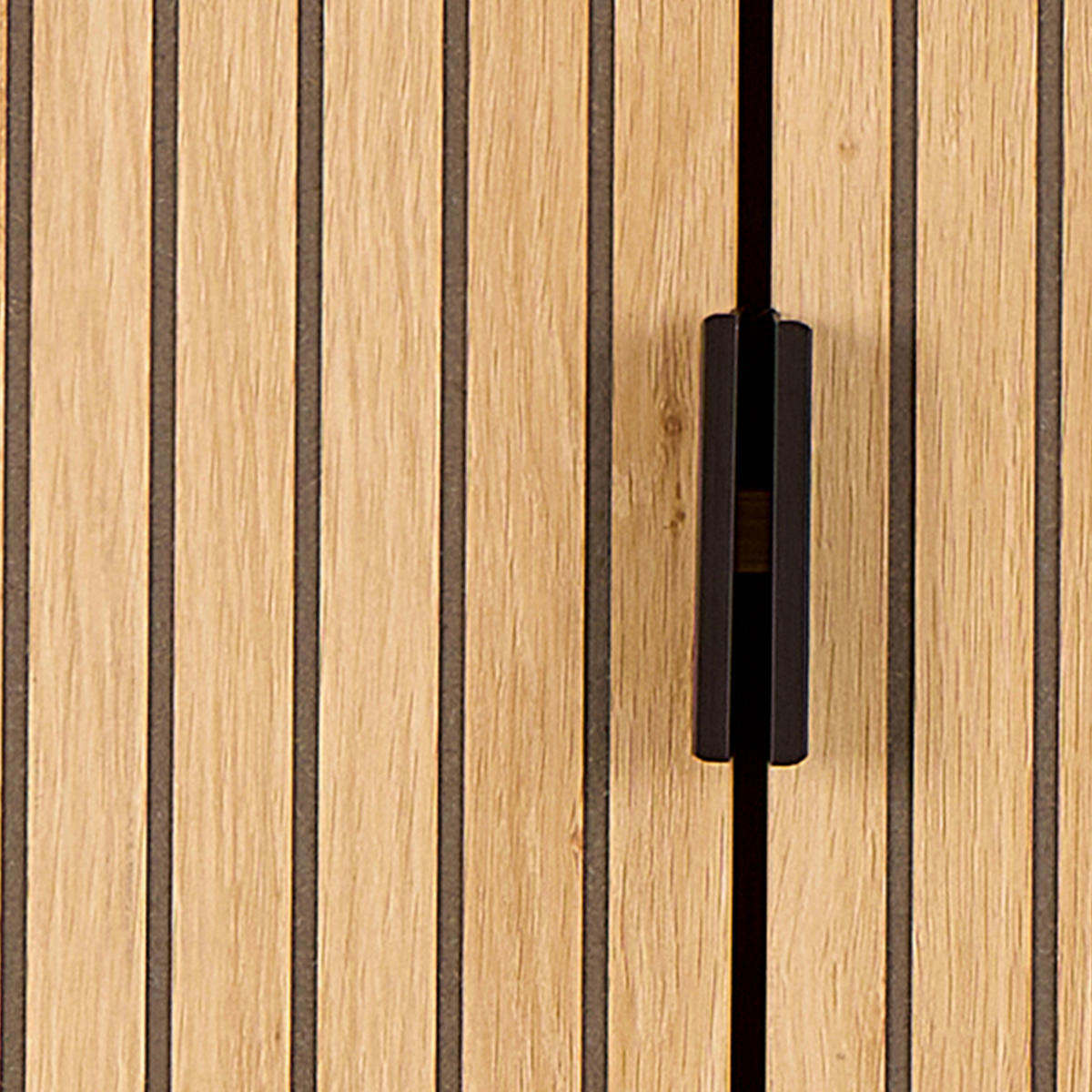 VISOKA KOMODA, črna, barve hrasta  - črna/barve hrasta, Design, kovina/leseni material (80/140/40cm) - Livetastic
