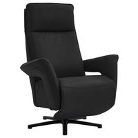 RELAXSESSEL in Leder Schwarz  - Schwarz, Design, Leder/Metall (83/112/87-174cm) - Valdera