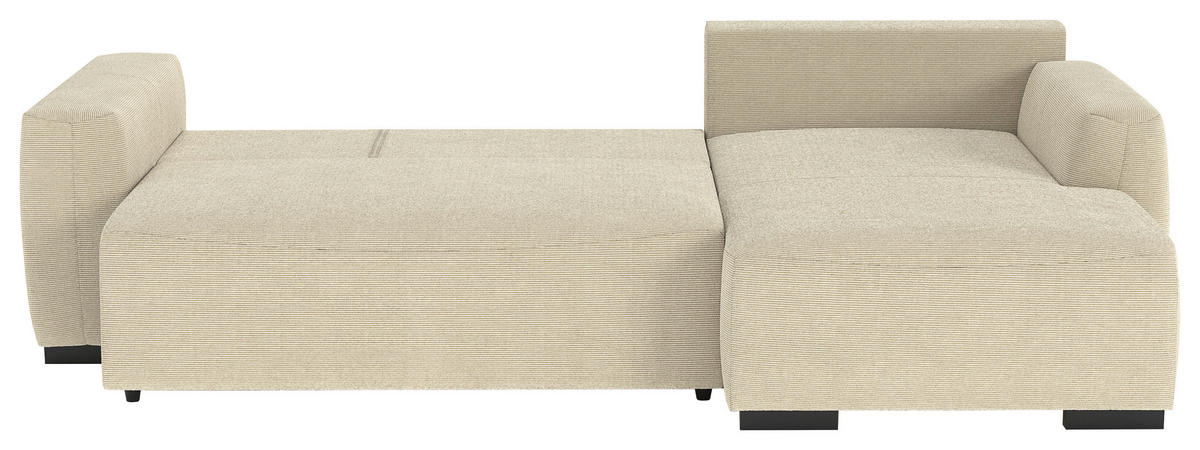 ECKSOFA  in Cord Beige  - Beige/Schwarz, Trend, Kunststoff/Textil (252/170cm) - MID.YOU
