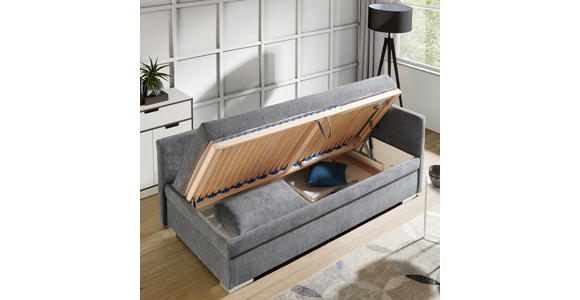 LIEGE in Flachgewebe Sandfarben - Sandfarben/Chromfarben, KONVENTIONELL, Kunststoff/Textil (217/85/104cm) - Venda