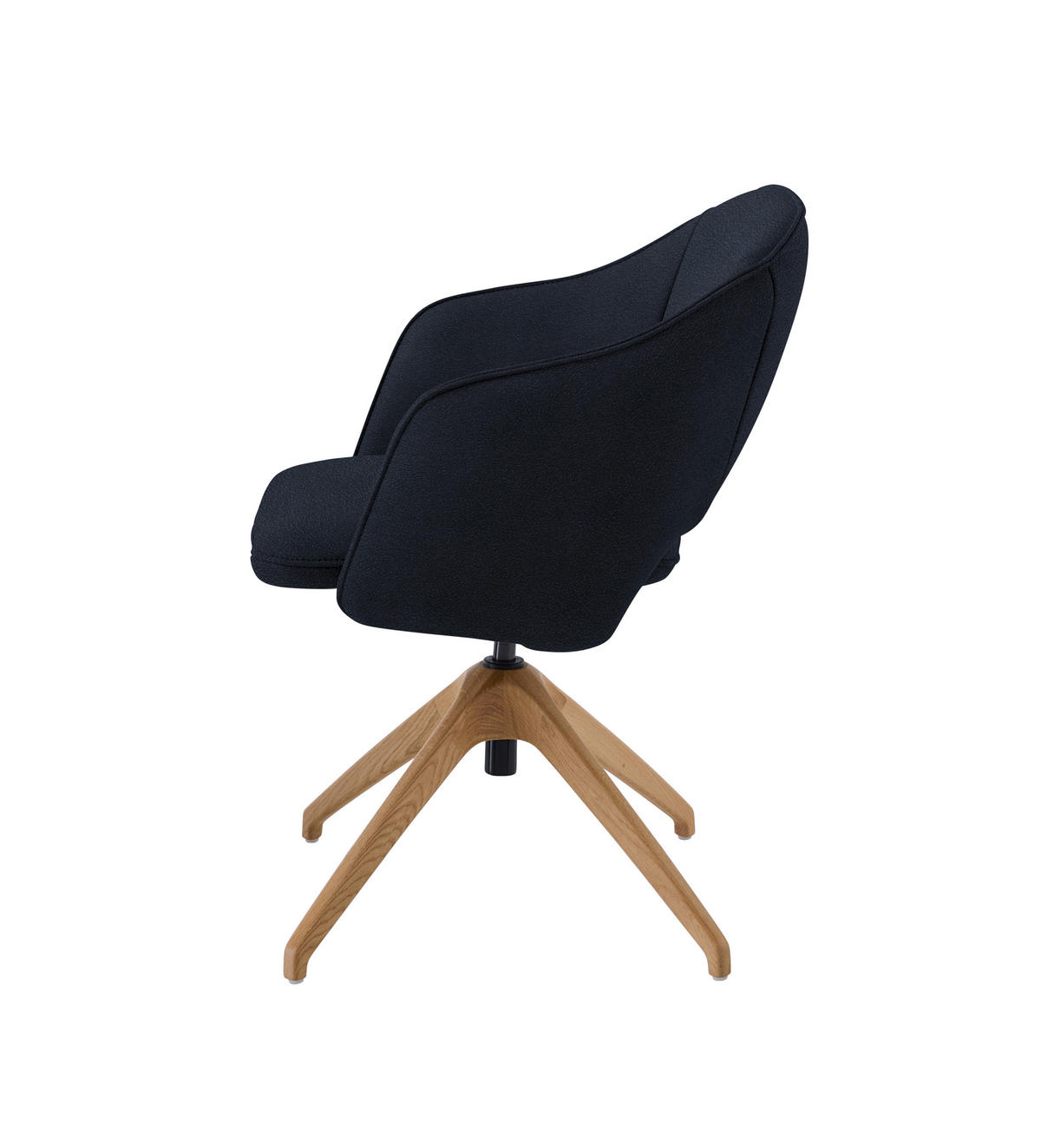 ARMLEHNSTUHL  in Echtleder naturbelassen  - Wildeiche/Dunkelblau, Design, Leder/Holz (63/74-90/57-73cm) - Koinor