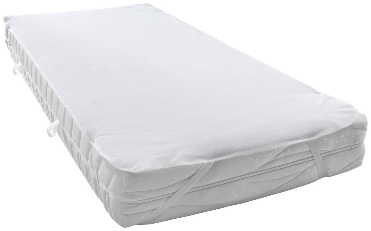 MATRATZENAUFLAGE   90/200 cm  - Weiß, Basics, Textil (90/200cm) - Elastica