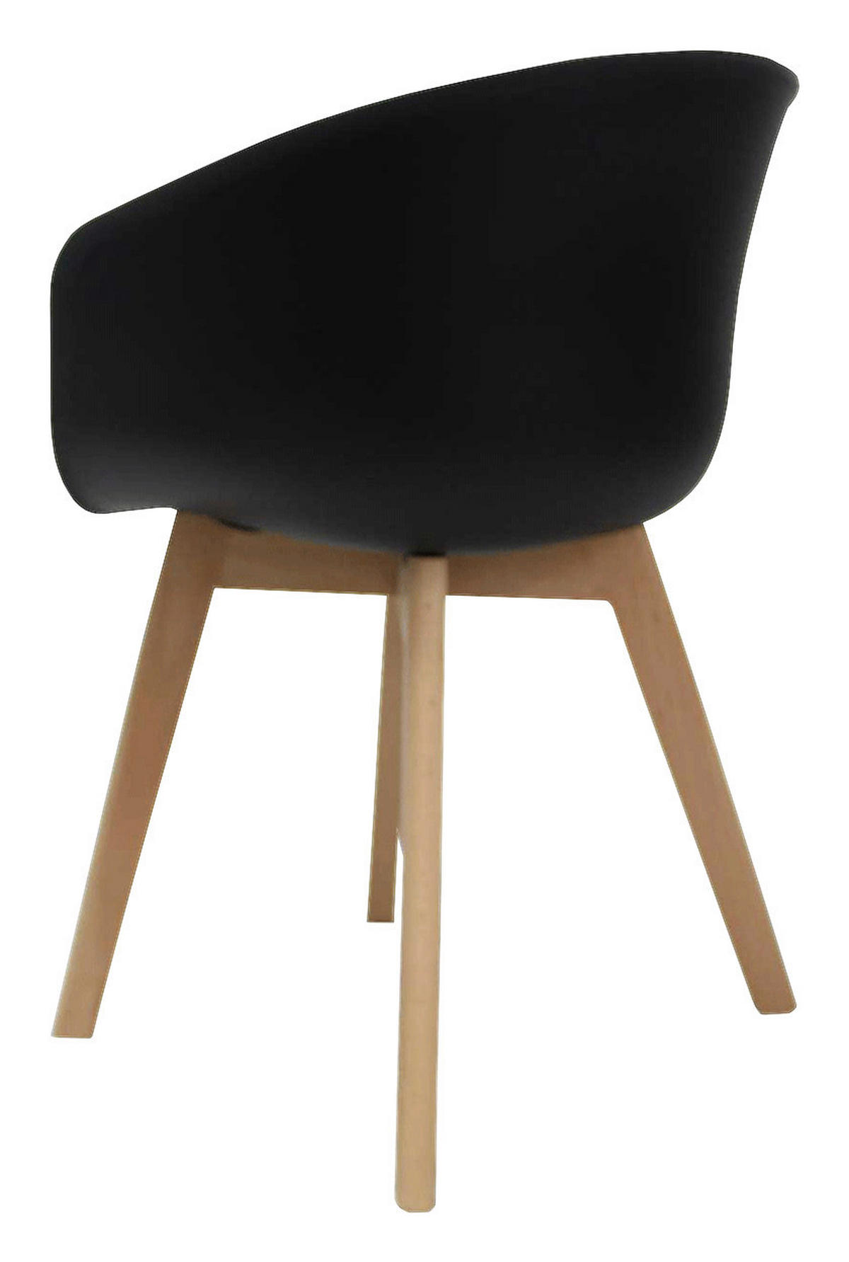 SADA STOLIČIEK S PODRÚČKAMI 4 kus - čierna/prírodná farba, Modern, drevo/plast (60/78,5/44cm) - MID.YOU
