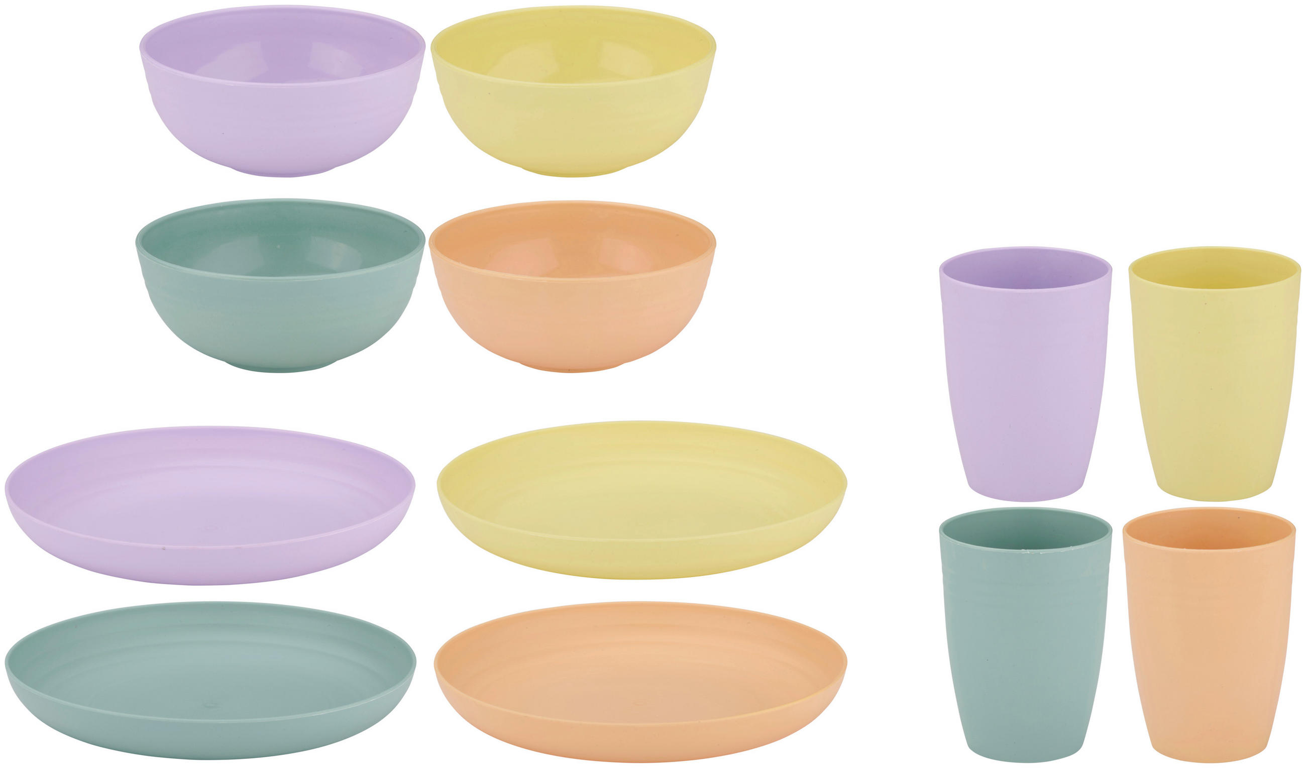 KOMBISERVICE Multicolor 12-teilig 4 Personen  - Multicolor, Basics, Kunststoff (20/20/14cm) - Alpina 6287
