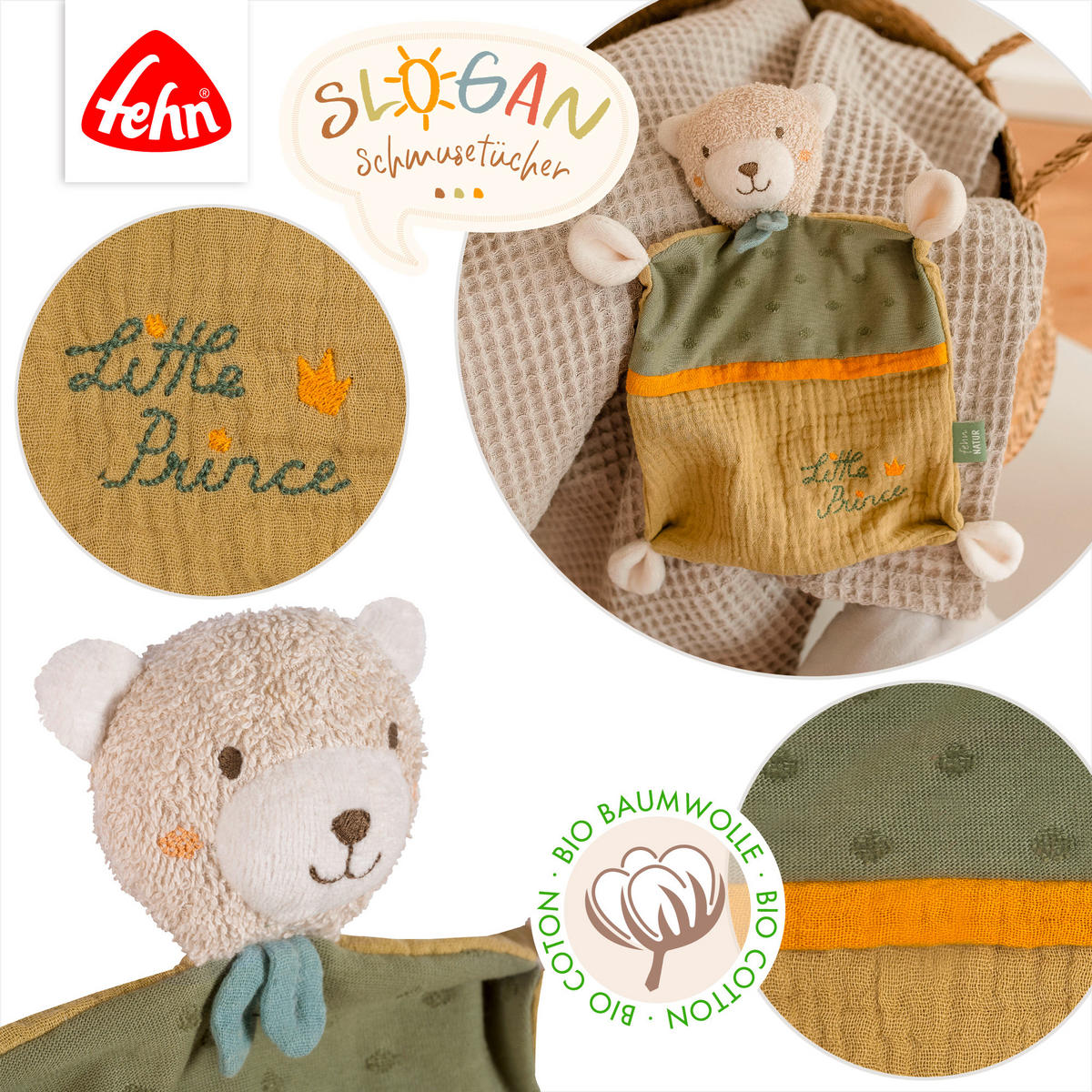 SCHMUSETUCH - Grün, Basics, Textil (26/21/4cm) - Fehn