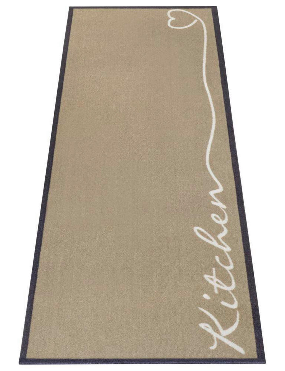 Ästhetisch: Küchenläufer (rech 50/150 cm Cook & Clean Weiß, Hellbraun  - Hellbraun/Weiß, Design, Kunststoff/Textil (50/150cm)