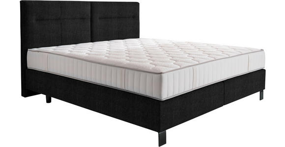 BOXSPRINGBETT 180/220 cm  in Graphitfarben  - Schwarz/Graphitfarben, KONVENTIONELL, Textil/Metall (180/220cm) - Esposa