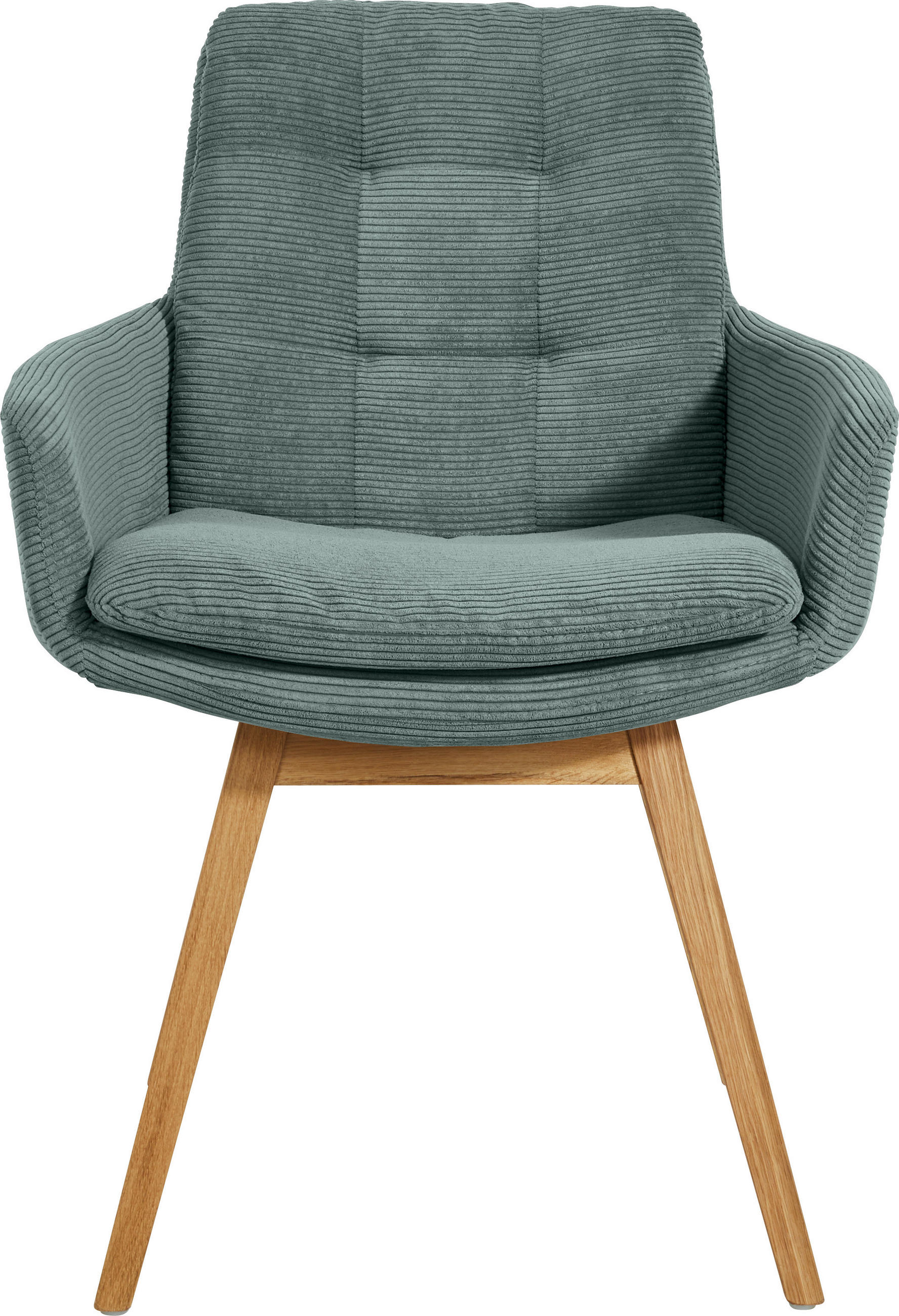 ARMLEHNSTUHL  in Cord  - Eichefarben/Grün, Design, Holz/Textil (63/90/69cm) - Johann Jakob