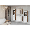 BADEZIMMER 5-teilig  in 120 cm  - Eiche Wotan/Weiß, LIFESTYLE, Glas/Keramik (120cm) - P & B