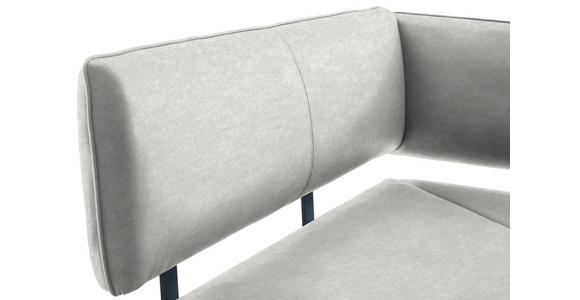 ECKBANK 140/180 cm in Creme, Schwarz - Creme/Schwarz, MODERN, Textil/Metall (140/180cm) - Cantus
