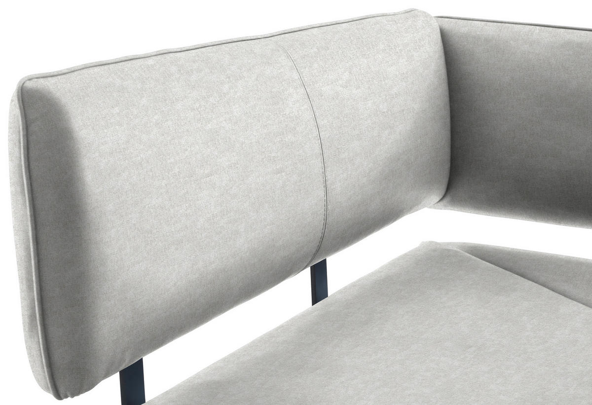 ECKBANK 165/205 cm  in Creme, Schwarz  - Creme/Schwarz, MODERN, Textil/Metall (165/205cm) - Cantus