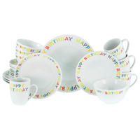 KOMPLETT SERVIS Happy Birthday 20 delar  - multicolor, Basics, keramik - Creatable