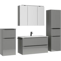 BADEZIMMER 5-teilig  in 191 cm  - Schieferfarben/Schwarz, MODERN, Holzwerkstoff/Stein (191cm) - Nobilia