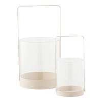 WINDLICHTSET - Beige, Basics, Glas/Metall