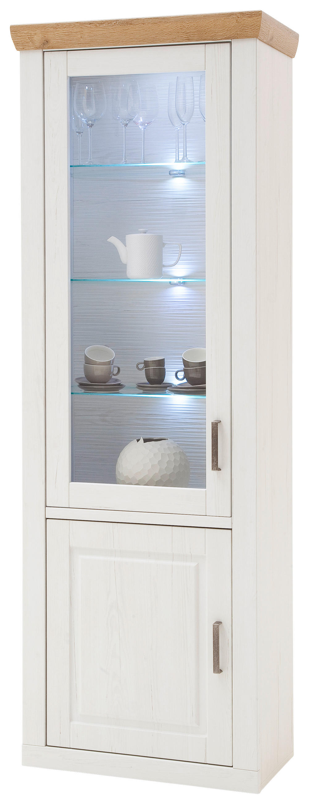 VITRINE  in Eichefarben, Pinienfarben  - Eichefarben/Schwarz, LIFESTYLE, Glas/Holzwerkstoff (73/210/40cm) - Landscape