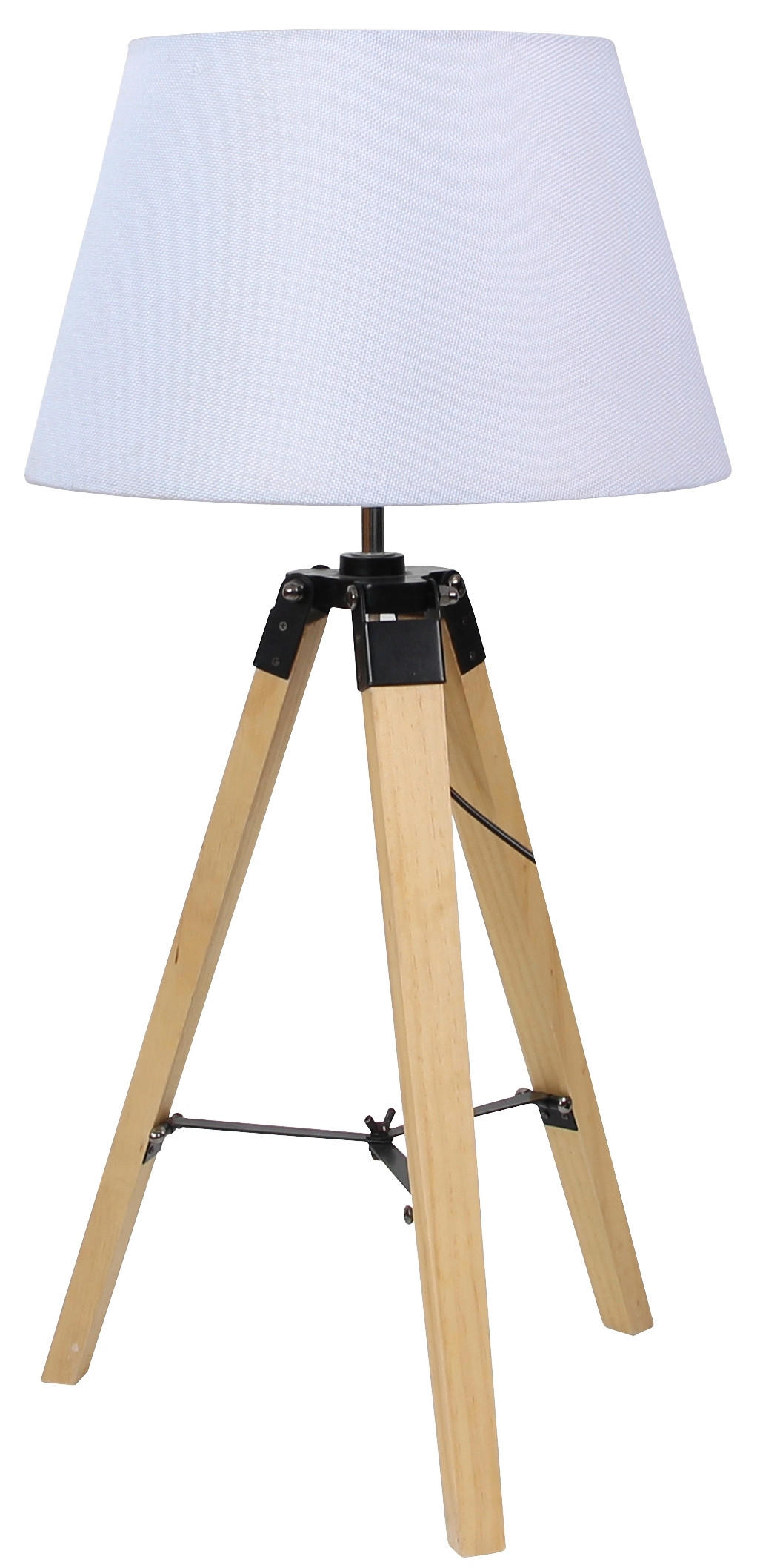 TISCHLEUCHTE 35/35/68 cm   - Weiß, Natur, Holz/Textil (35/35/68cm)