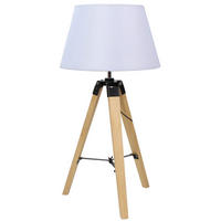 TISCHLEUCHTE 35/35/68 cm   - Weiß, Natur, Holz/Textil (35/35/68cm)