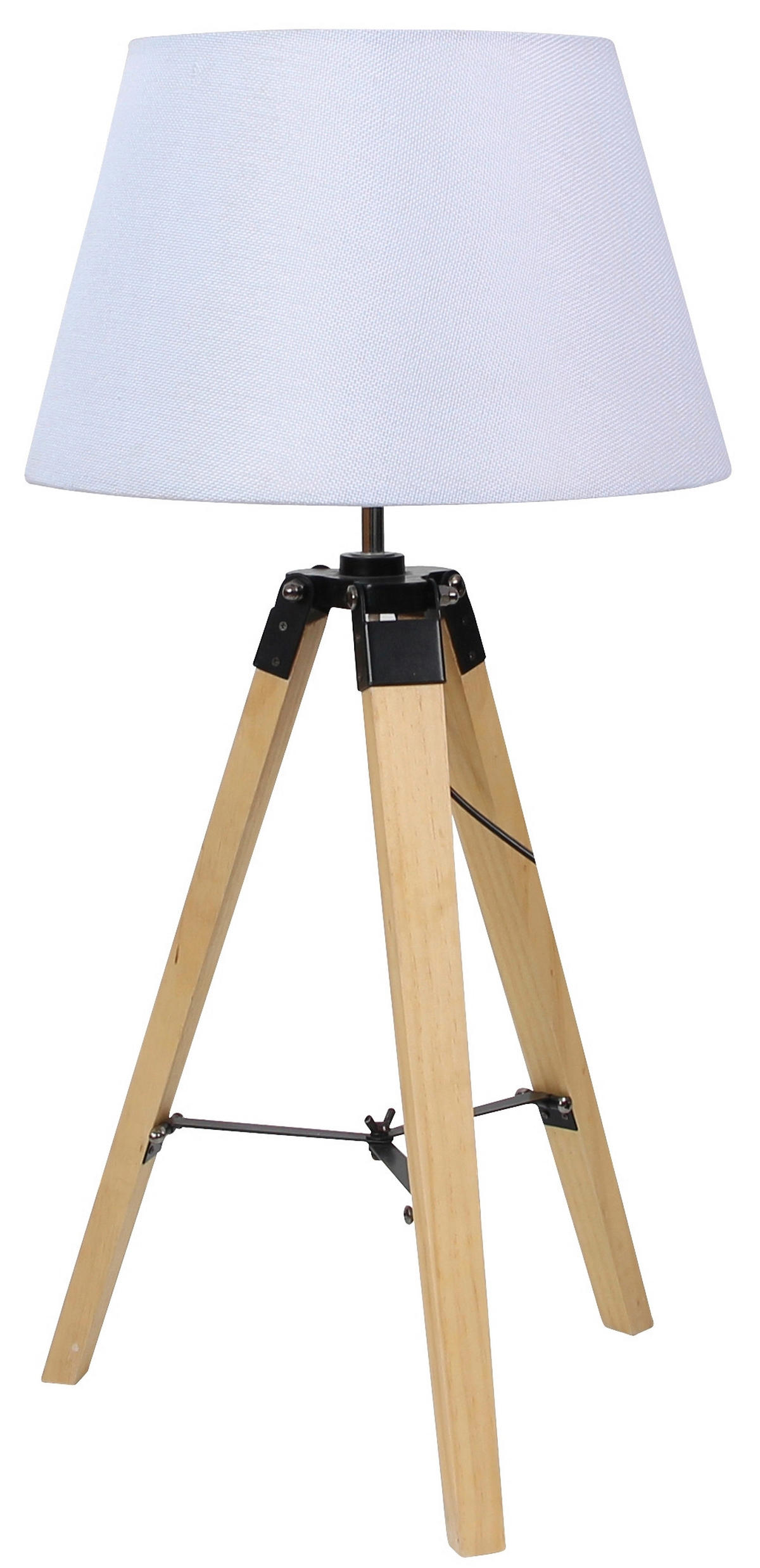 TISCHLEUCHTE 35/35/68 cm   - Weiß, Natur, Holz/Textil (35/35/68cm)