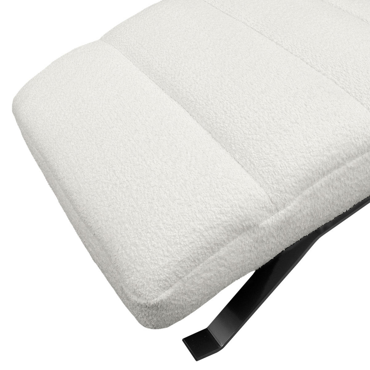 RELAXLIEGE Bouclé Hellgrau  - Hellgrau/Schwarz, Design, Textil/Metall (65/65-95/171cm) - Livetastic