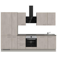 KÜCHENLEERBLOCK 300 cm   in Grau, Schieferfarben, Hellgrau  - Schieferfarben/Edelstahlfarben, MODERN, Holzwerkstoff/Metall (300cm) - Nobilia