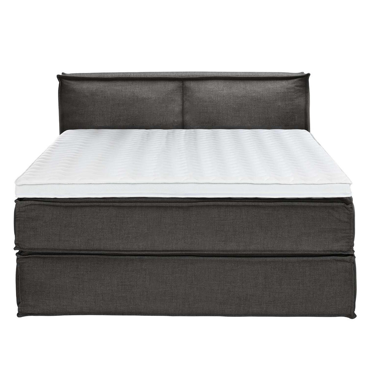BOXSPRINGBETT 160/200 cm  in Anthrazit  - Anthrazit/Schwarz, Design, Textil (160/200cm) - home24