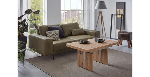 COUCHTISCH rechteckig Silberfarben, Wildeiche 110-150/68/53-72 cm  - Wildeiche/Silberfarben, Design (110-150/68/53-72cm) - Venda