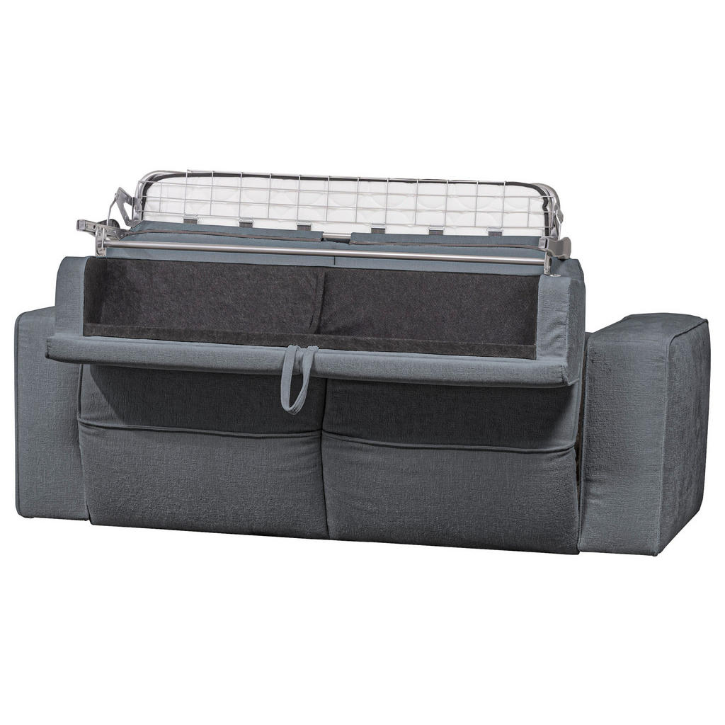 Thumbnail - Novel Schlafsofa, Blau, Dunkelgrau, Textil, 2-Sitzer, Füllung: Schaumstoffflocken, 227x74x105 cm, Kinder- & Jugendzimmer...