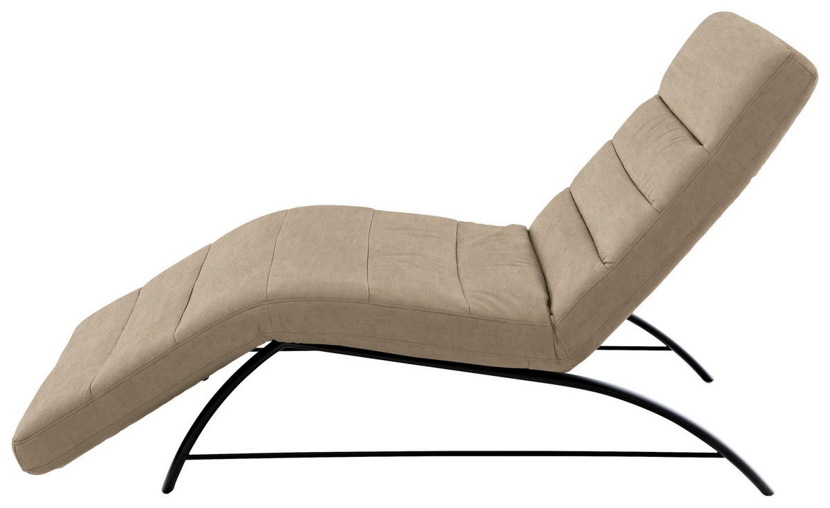 RELAXLIEGE Mikrofaser Taupe  - Taupe/Schwarz, Design, Textil/Metall (95/91/170cm) - Chilliano