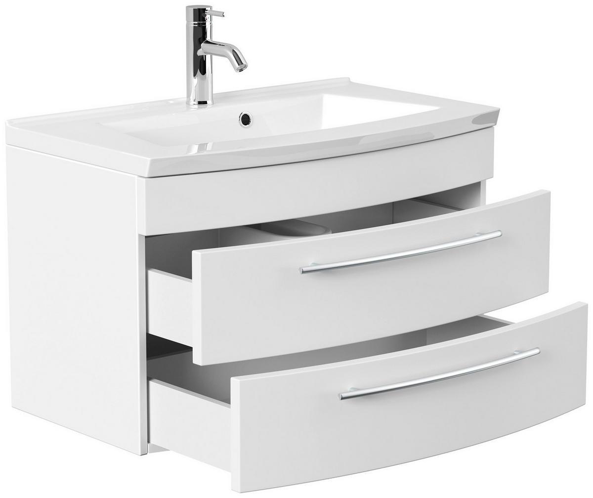 UMIVAL. ENOTA Z UMIVALNIKOM  - bela, Trend, kamen/kovina (80cm) - MID.YOU