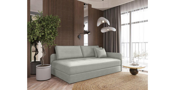 LIEGE in Velours Greige - Greige/Schwarz, KONVENTIONELL, Kunststoff/Textil (205/80/95cm) - Xora
