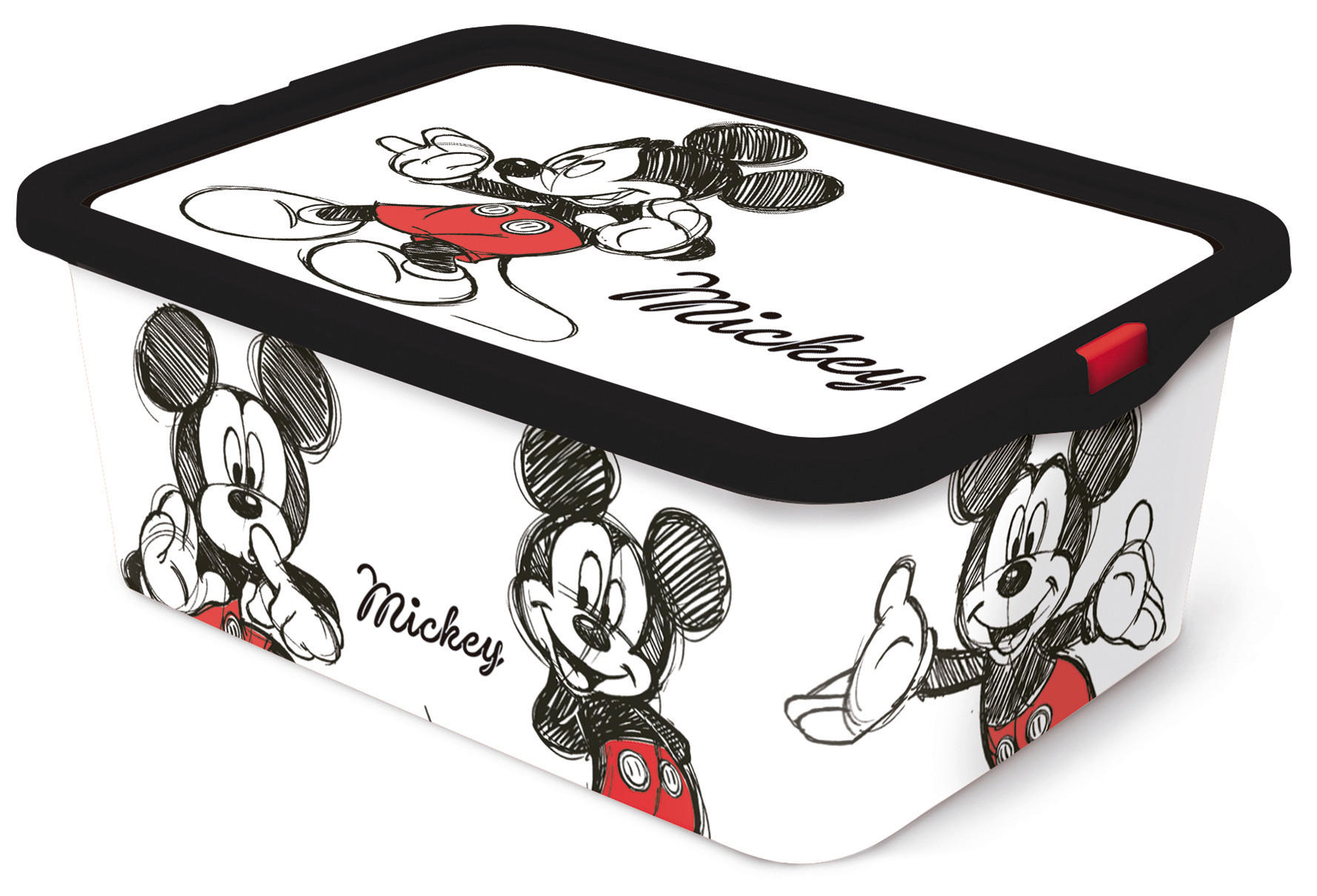 BOX MIT DECKEL Mickey Mouse  - Rot/Schwarz, Basics, Kunststoff (40/15/29cm) - Disney