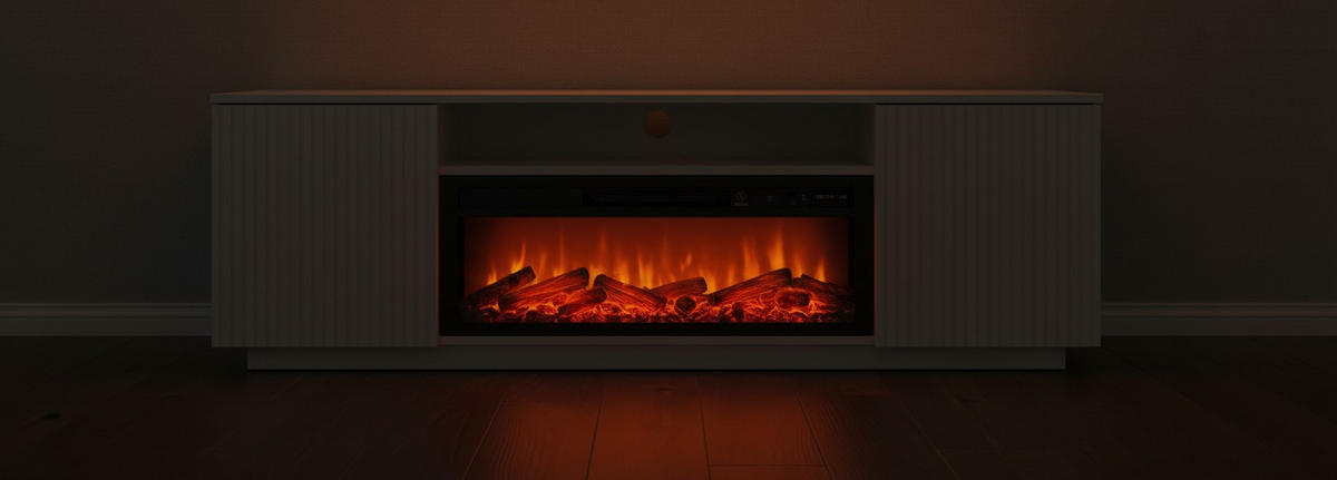 ELEKTROKAMIN - Weiß, Trend, Glas/Holzwerkstoff (163/52/40cm) - Modante