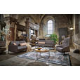 3-SITZER-SOFA in Leder Braun  - Anthrazit/Braun, Design, Leder/Metall (198/86/93cm) - Johann Jakob