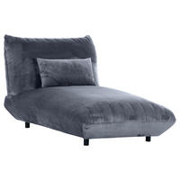 LIGGFÅTÖLJ i plysch blågrå  - blågrå/svart, Klassisk, textil/plast (100/86/166cm) - MID.YOU