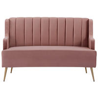 KÜCHENSOFA  - Goldfarben/Altrosa, Design, Textil/Metall (130/85/80cm) - Livetastic