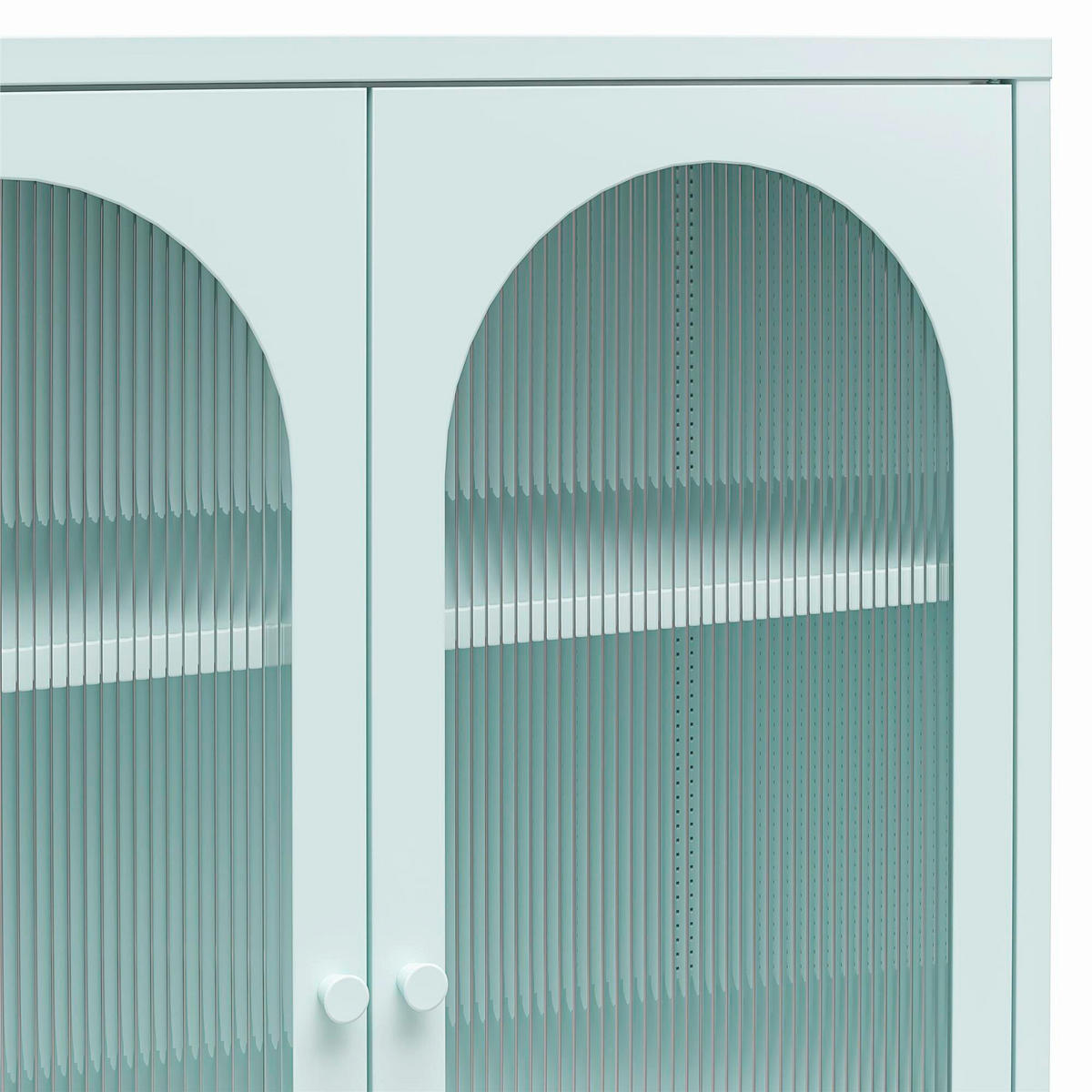 HIGHBOARD Luna  in 80/102/40 cm  - Blau, Design, Glas/Metall (80/102/40cm) - MID.YOU